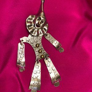 💝Vintage Sterling Silver 925 Handmade Clown Brooch